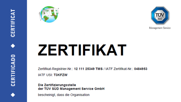 IATF 16949 Zertifizierung