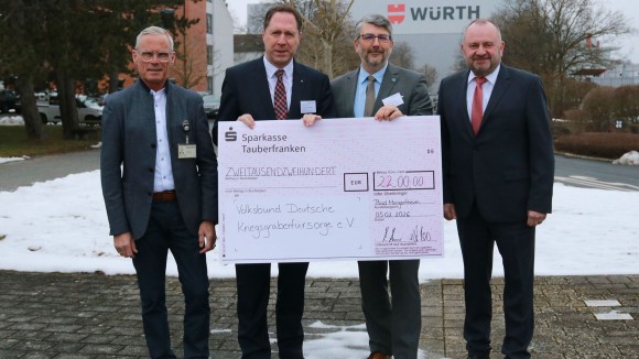 Engagement für Gedenken und Frieden – Würth Industrie Service spendet 2.200 Euro