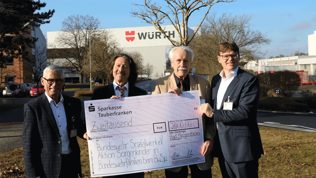 Würth Industrie Service spendet 2.000 Euro an das Bundeswehr-Sozialwerk